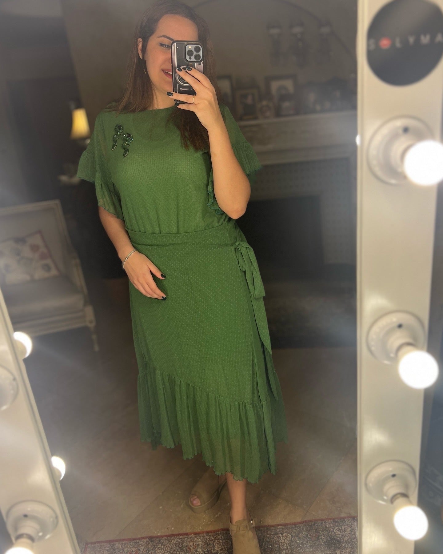 Wrap Tulle Dress Green