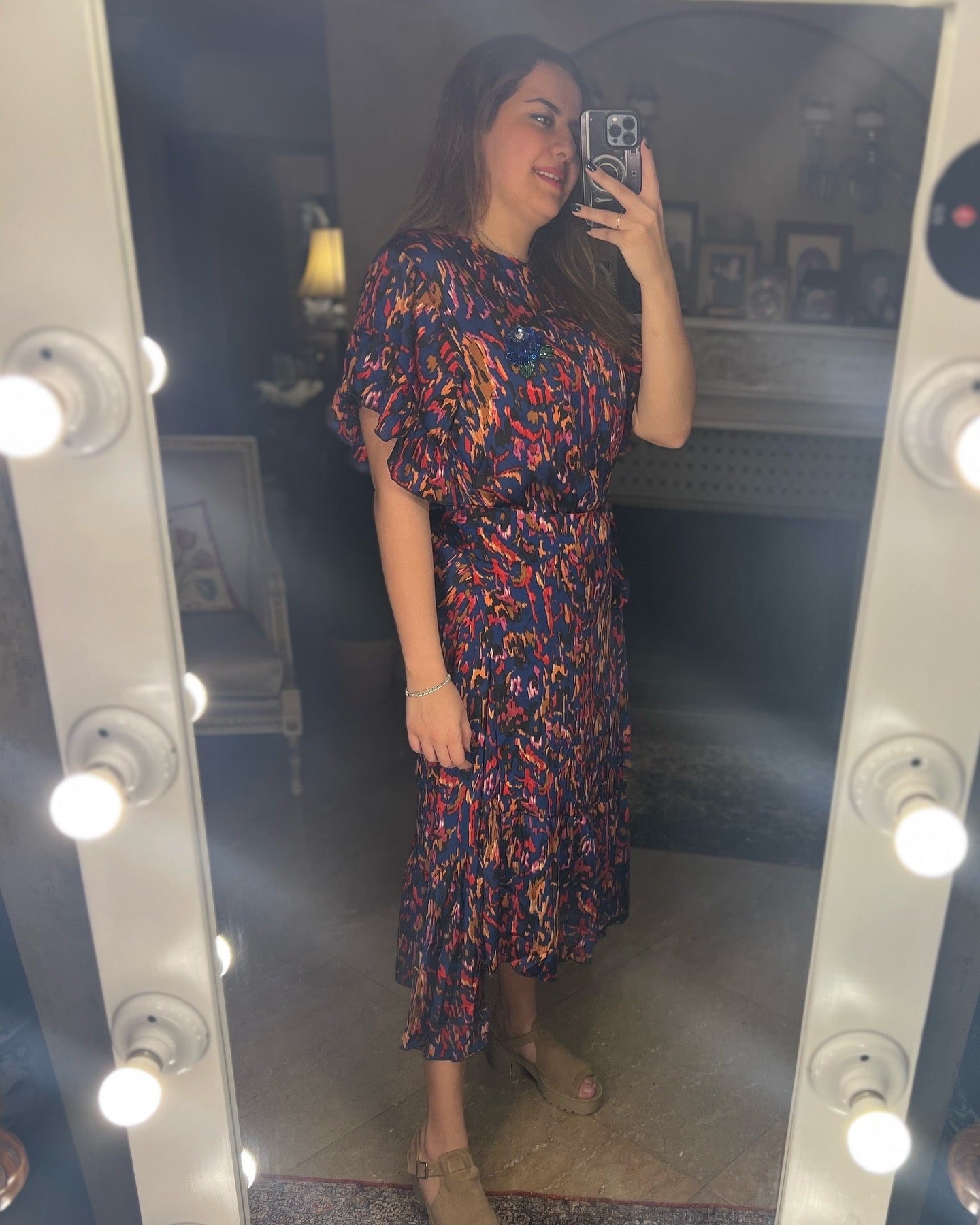 Wrap Silk Chiffon Dress