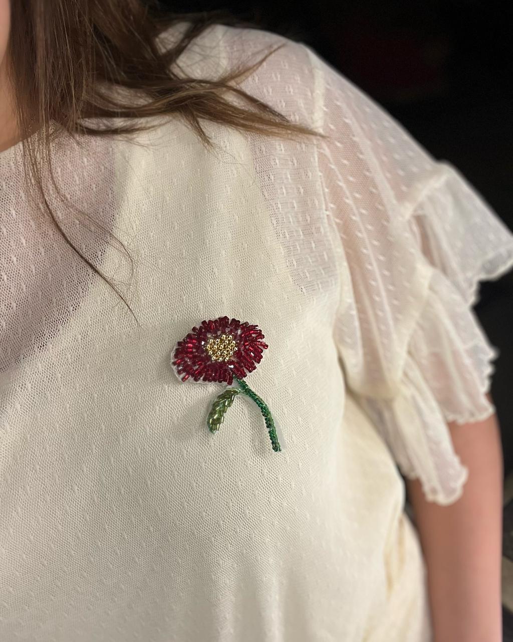 Poppy Flower Pin
