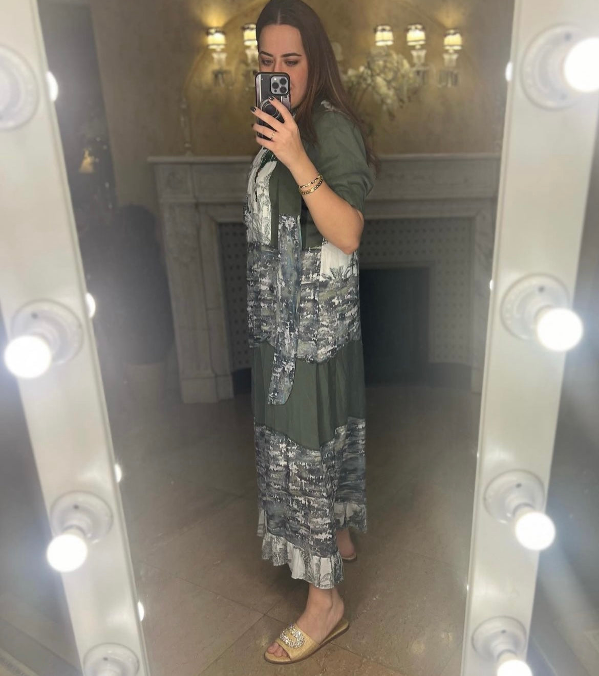 Spanish Dress Palm Print *Half Sleeves*