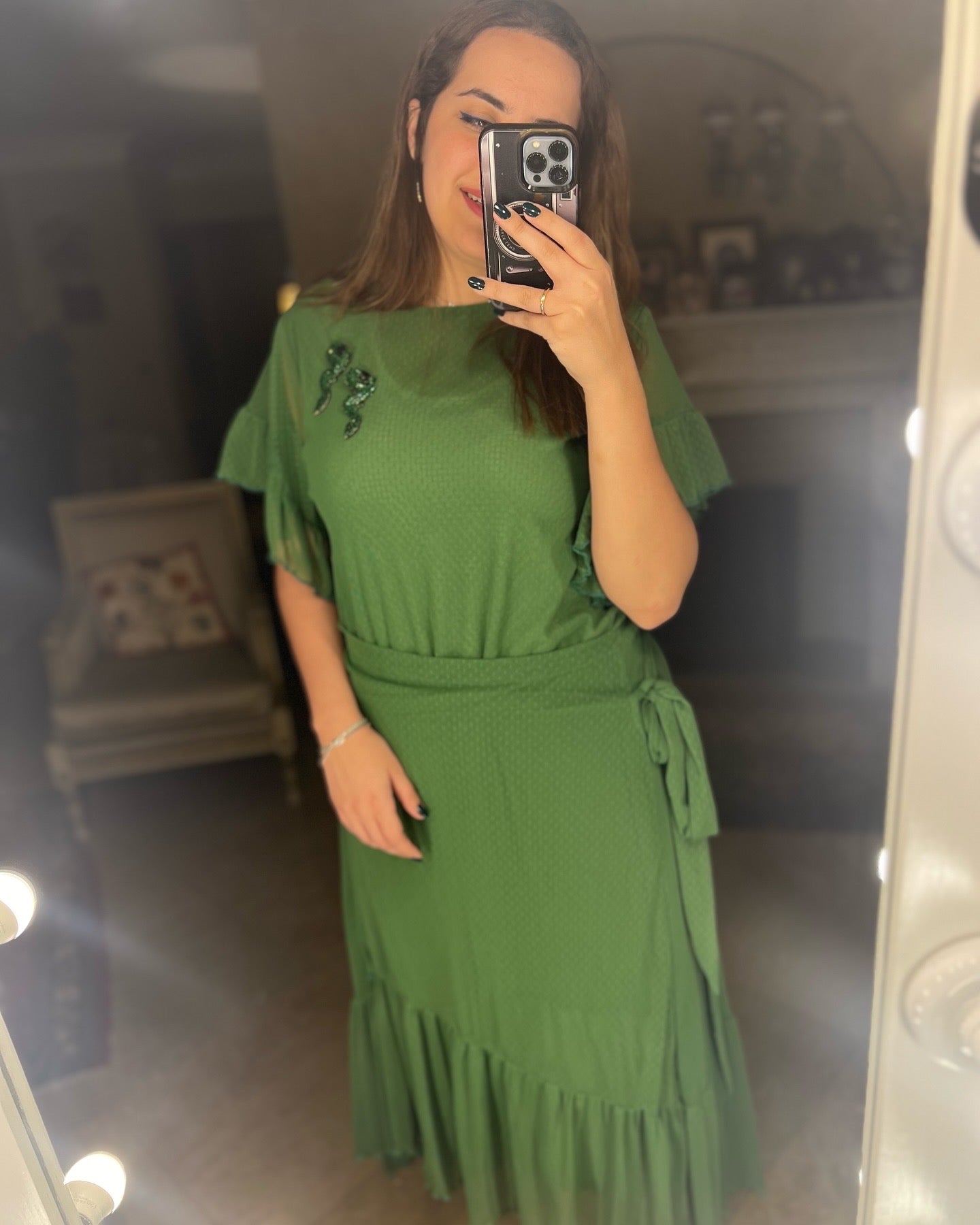 Wrap Tulle Dress Green
