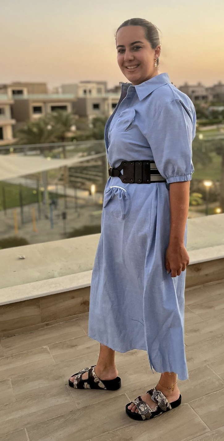 Pockets shirt dress Baby Blue