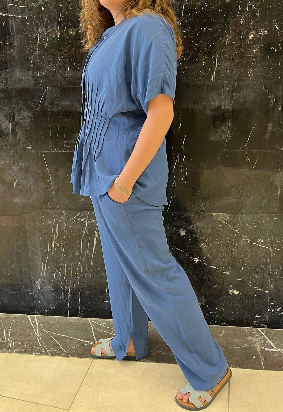 Gances set In cotton blue *Half Sleeves*