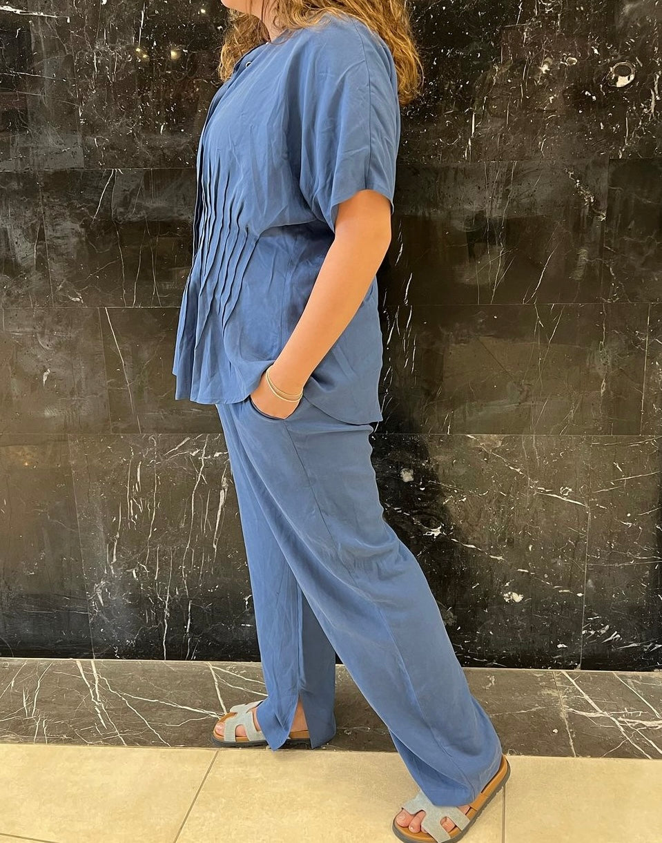 Gances set In cotton blue *Half Sleeves*