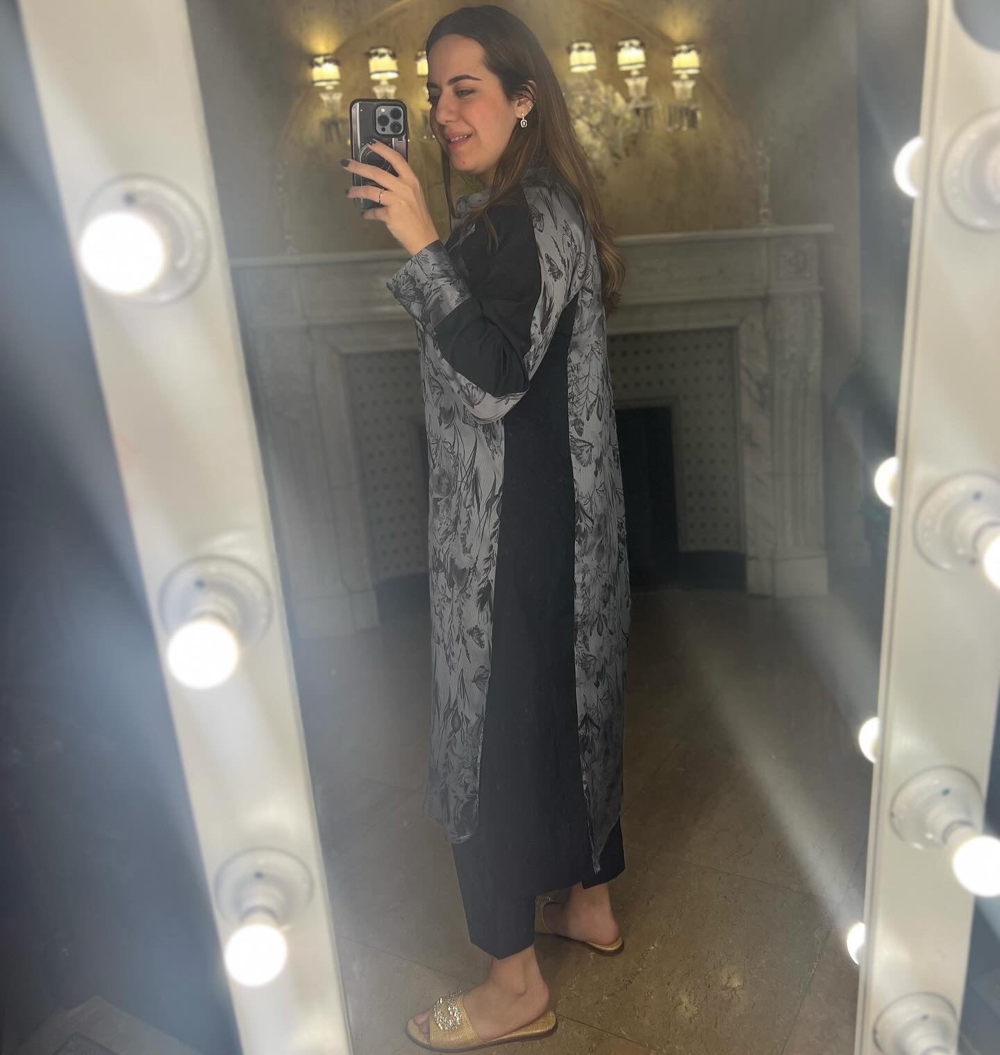 Chiffon Floral Print Shirt dress