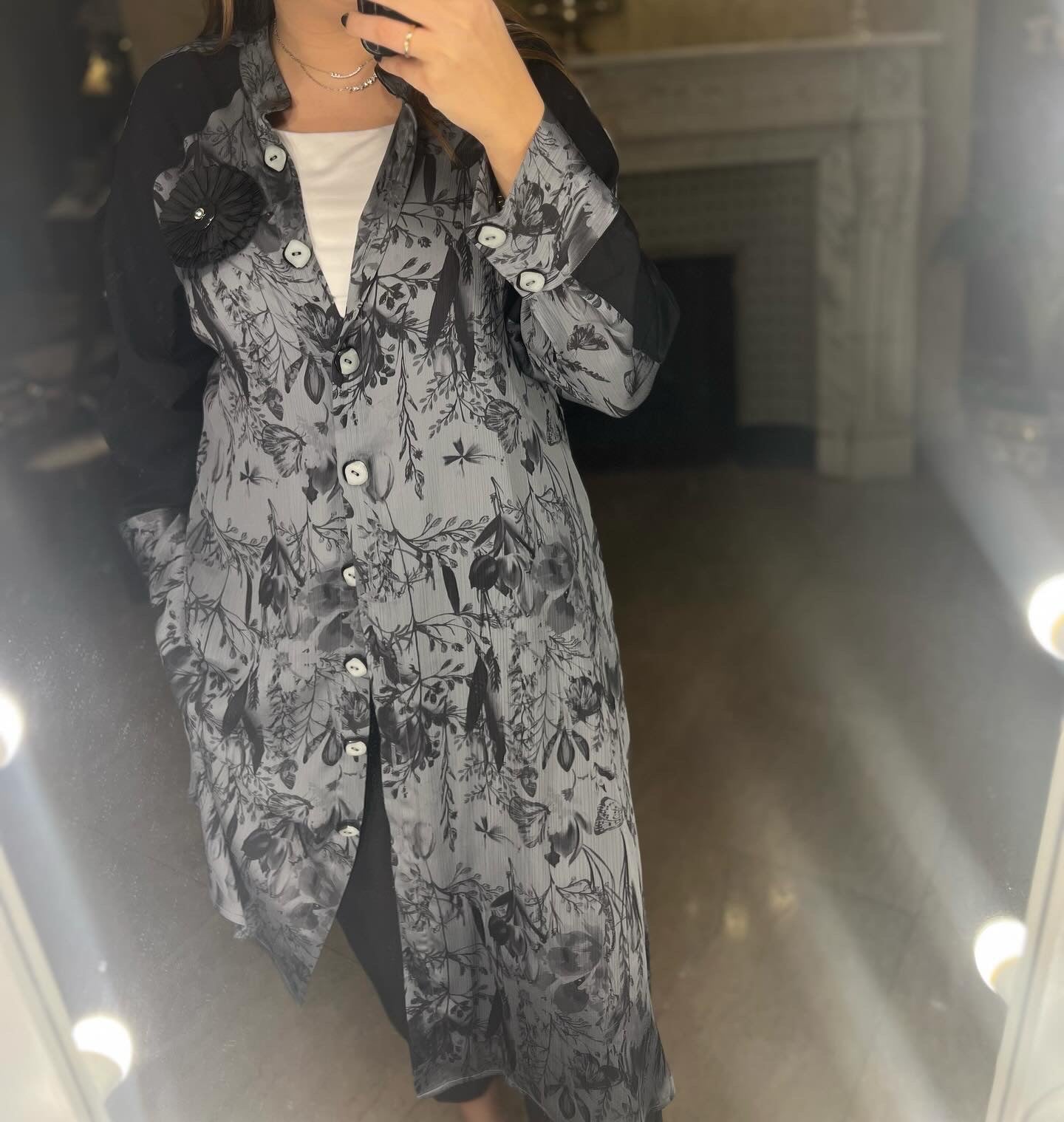Chiffon Floral Print Shirt dress