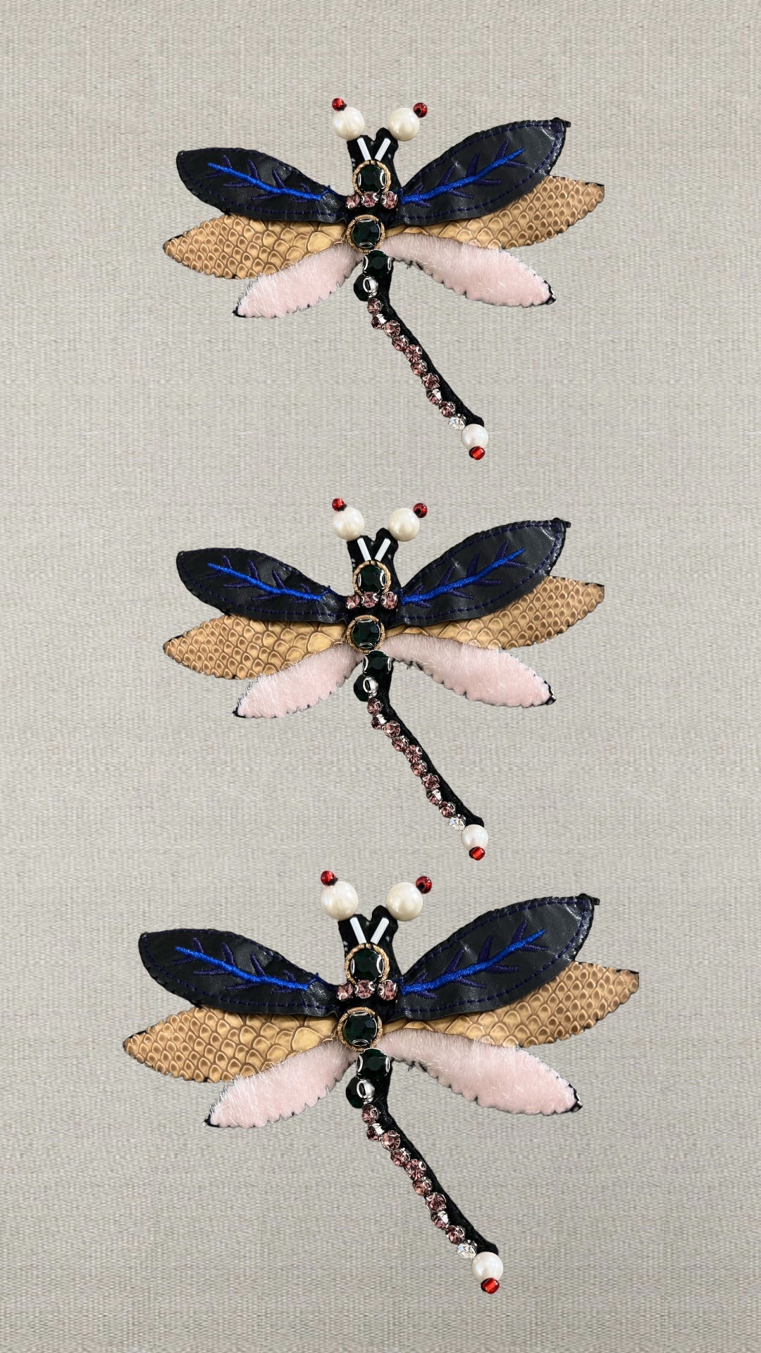 Dragon Fly with leather wings Pin