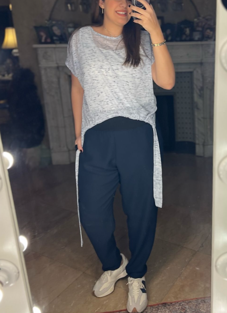 Wide Elastic Pants Bleu Petrole