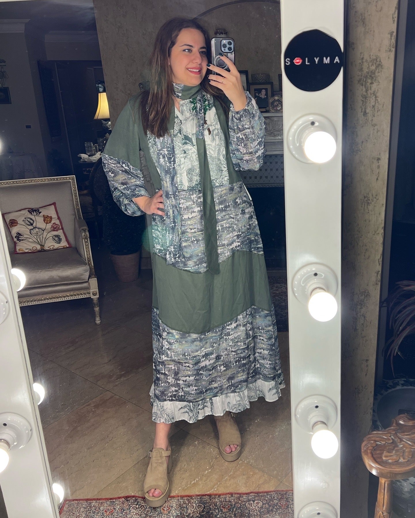 Spanish Dress in Pam Print *Long Sleeves*