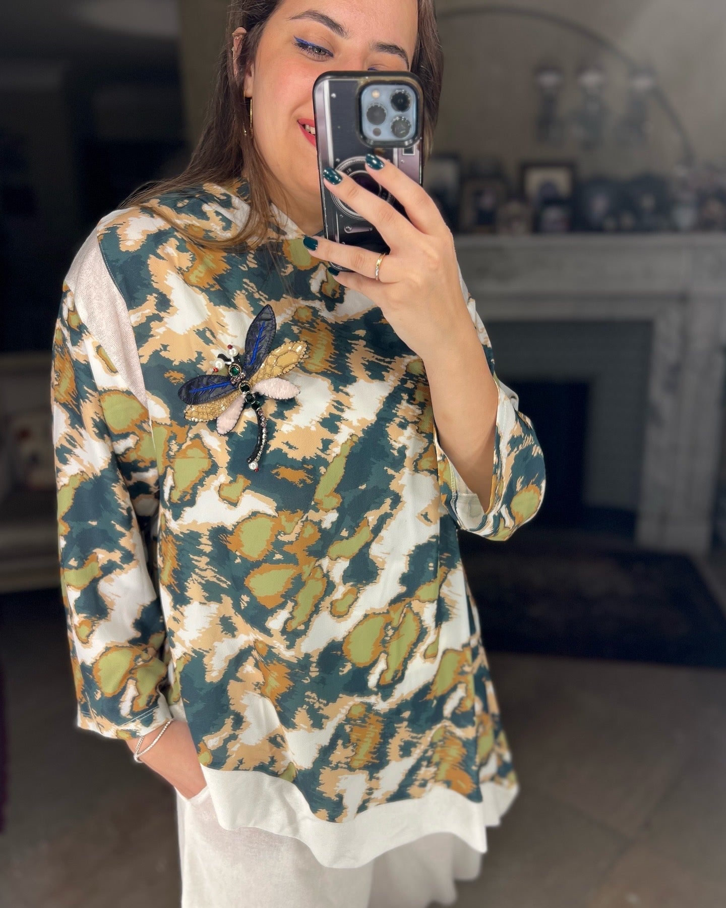 Hoodie && Serwal Set Abstract x White