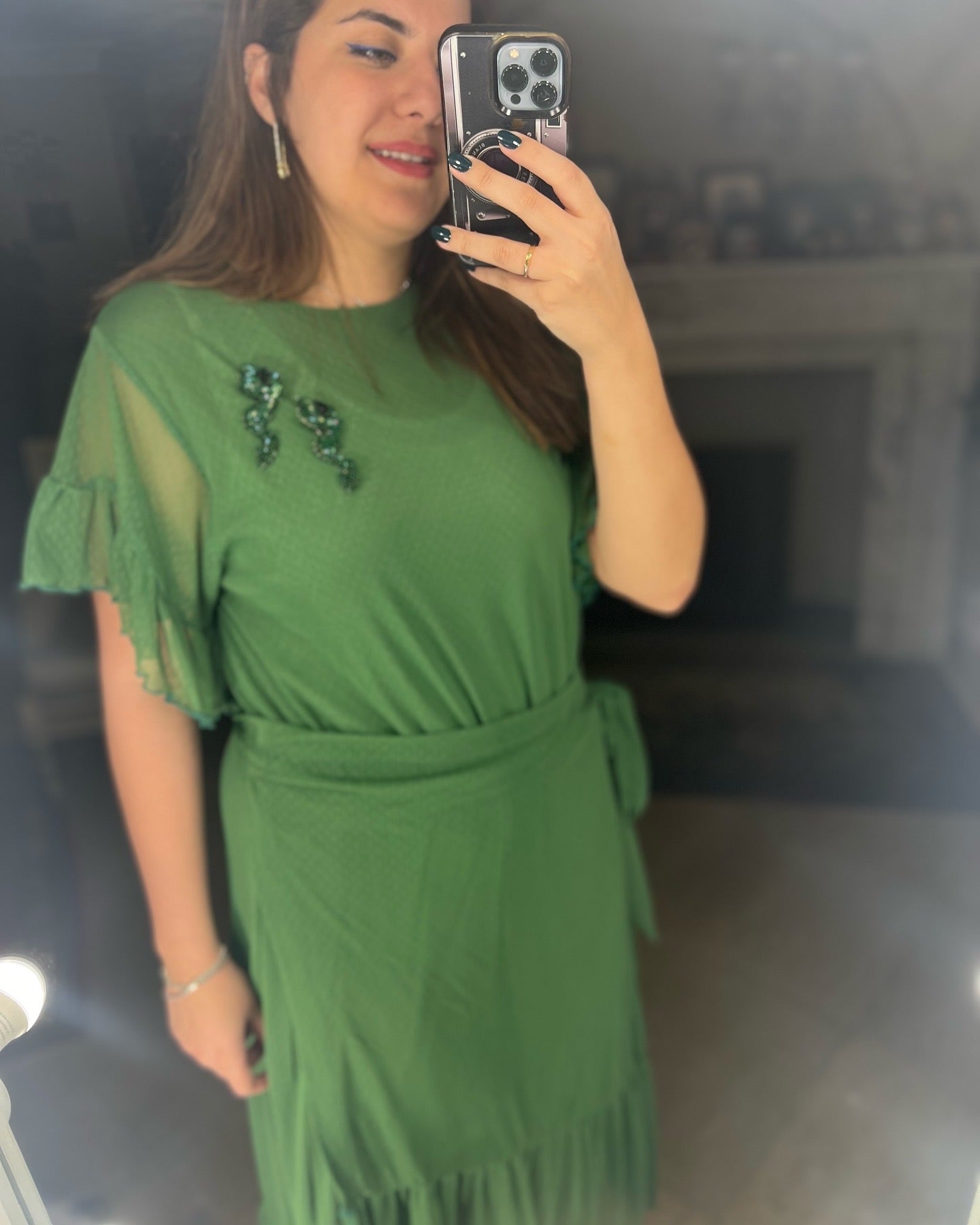 Wrap Tulle Dress Green