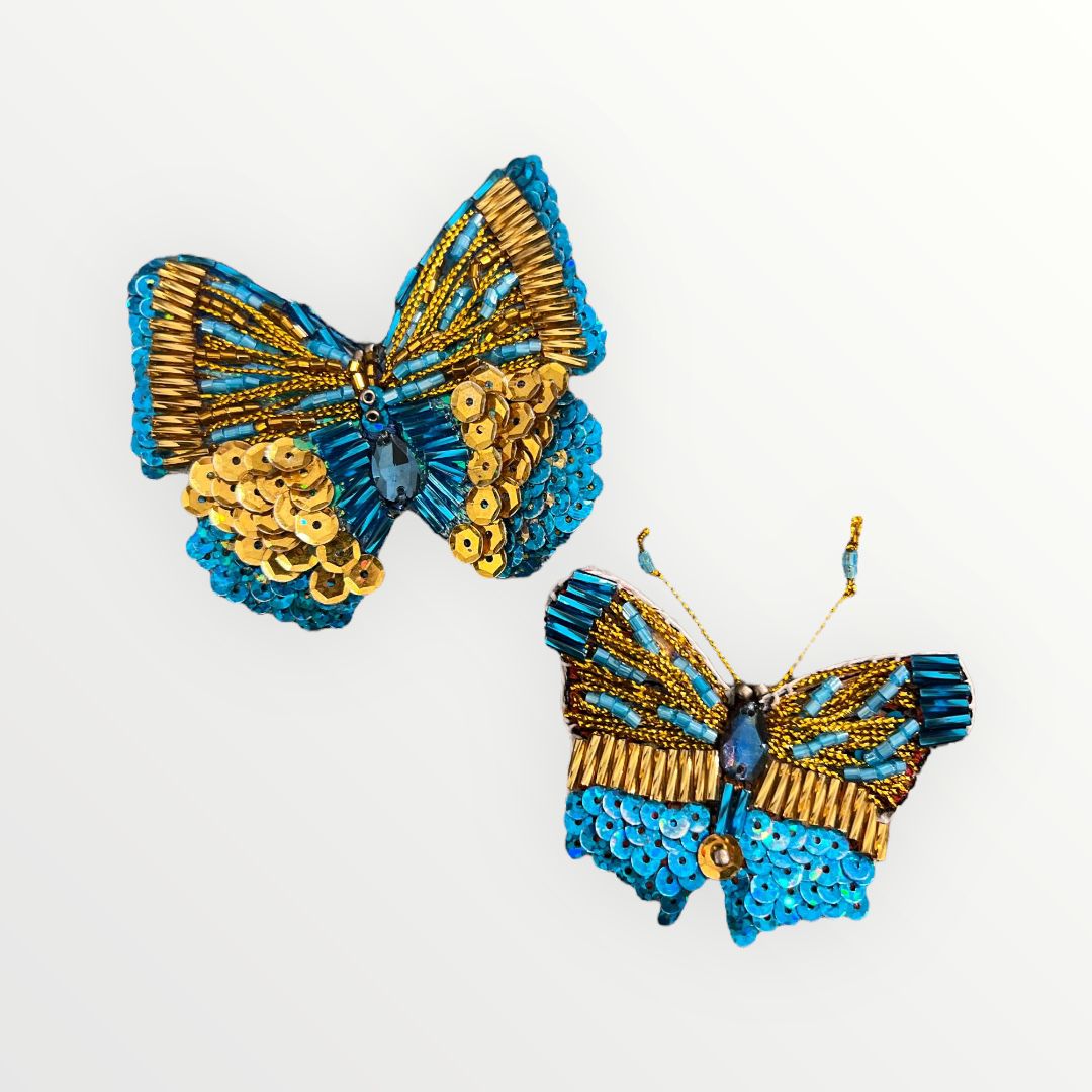 Turquoise x Gold Butterfly Pin LARGE