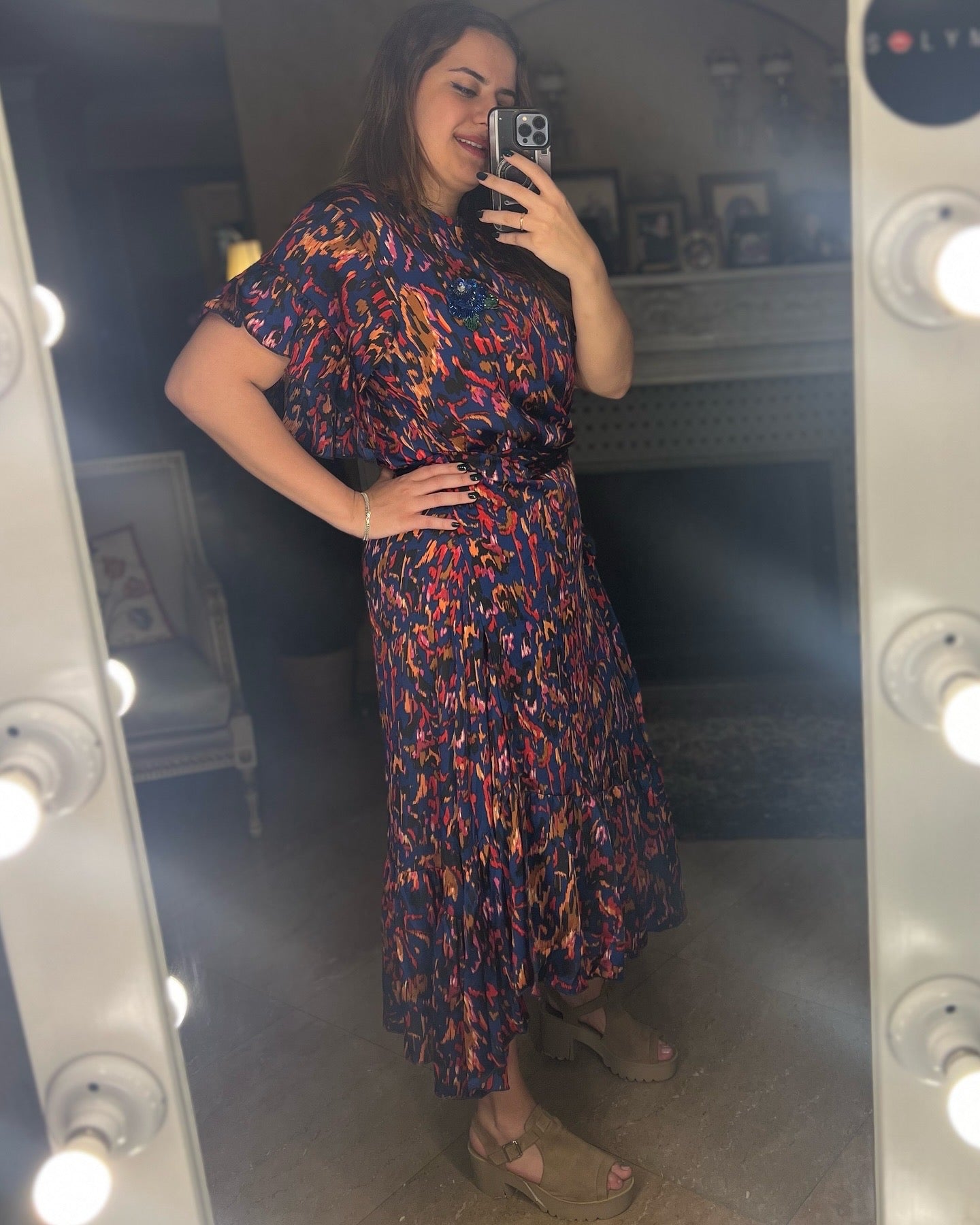 Wrap Silk Chiffon Dress