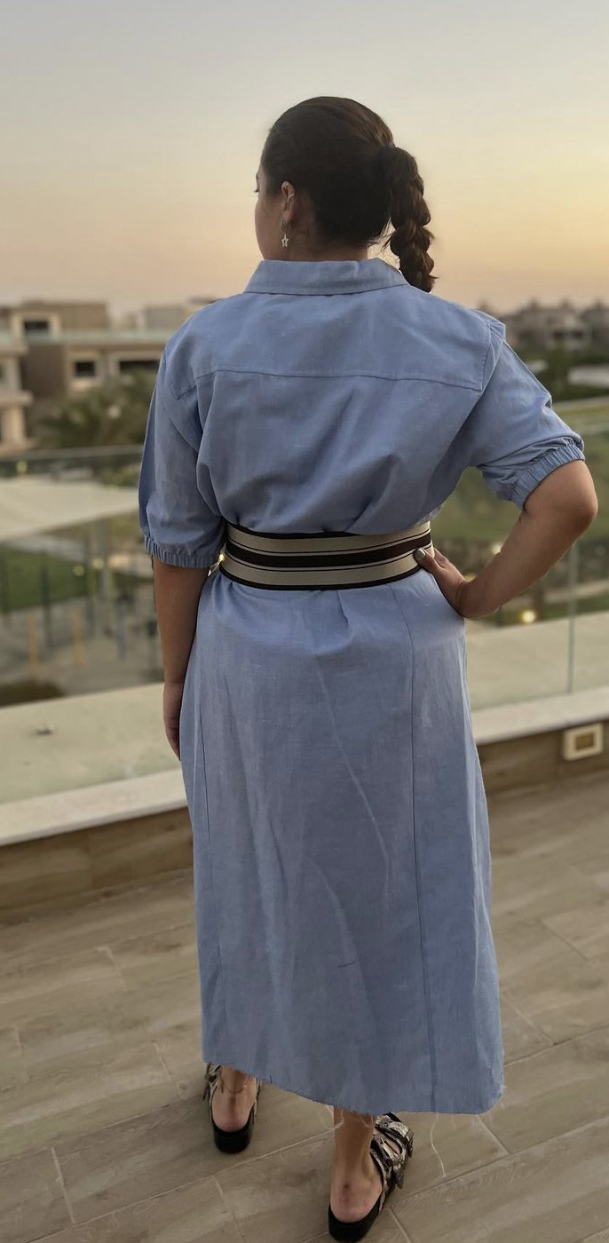 Pockets shirt dress Baby Blue