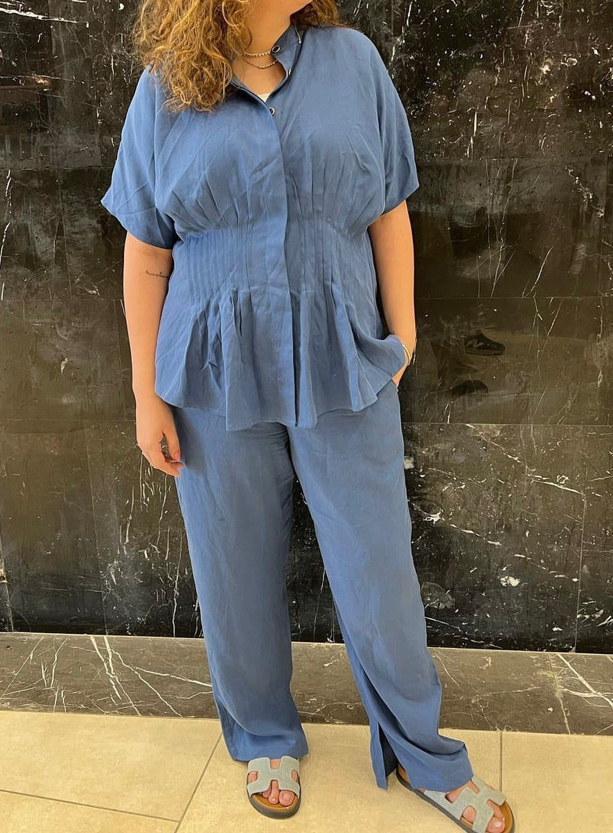 Gances set In cotton blue *Half Sleeves*
