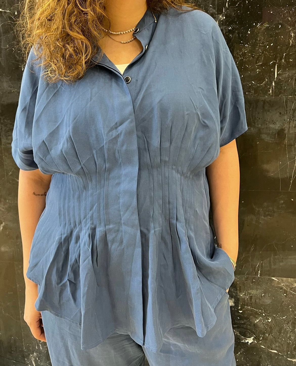 Gances set In cotton blue *Half Sleeves*