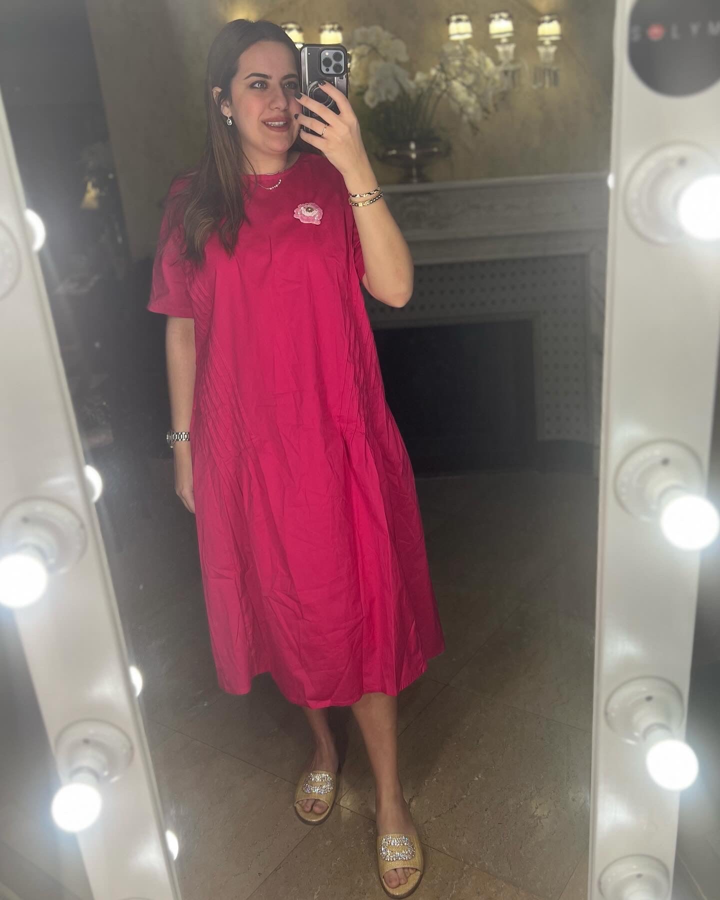 City Popline dress fuchsia