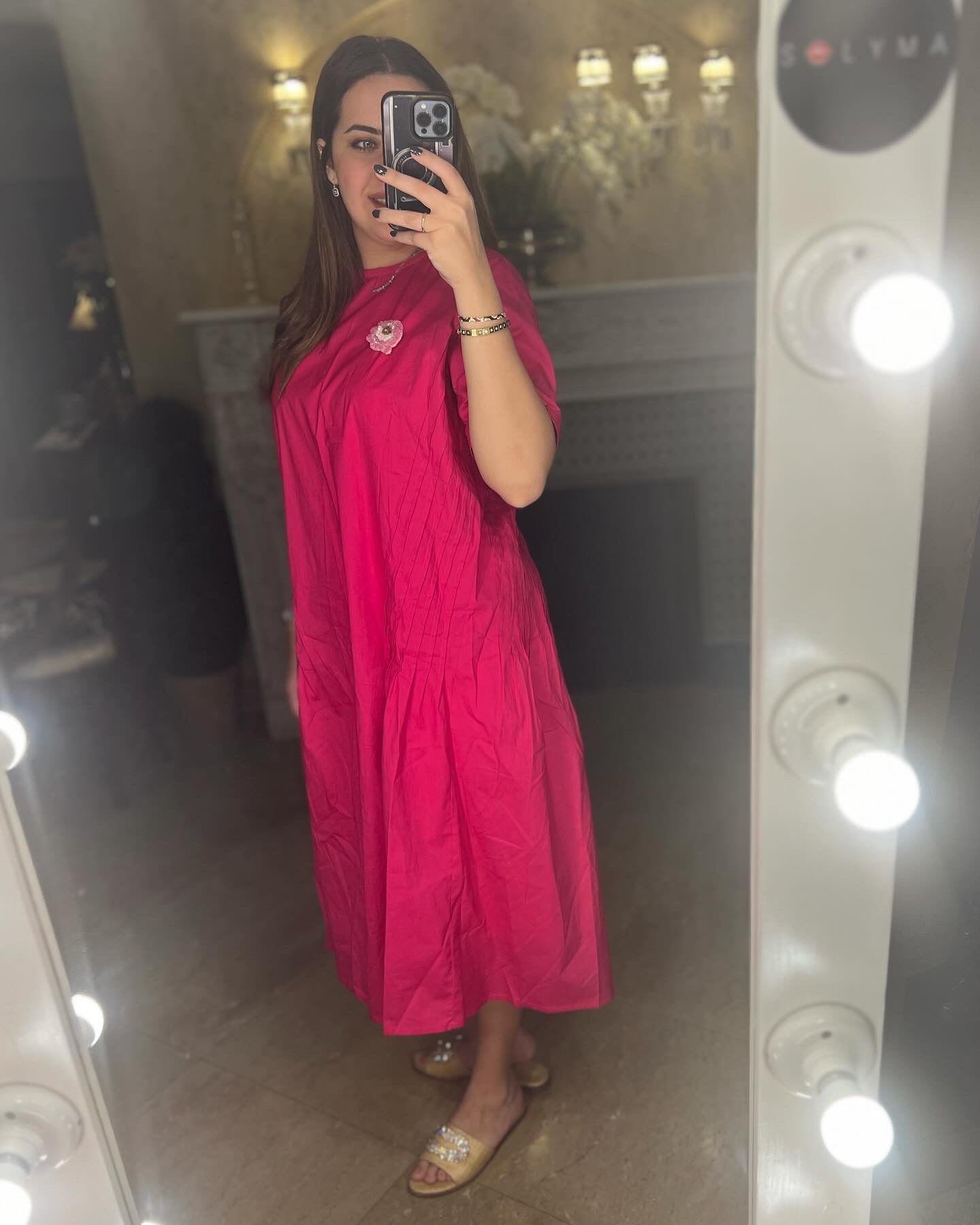 City Popline dress fuchsia