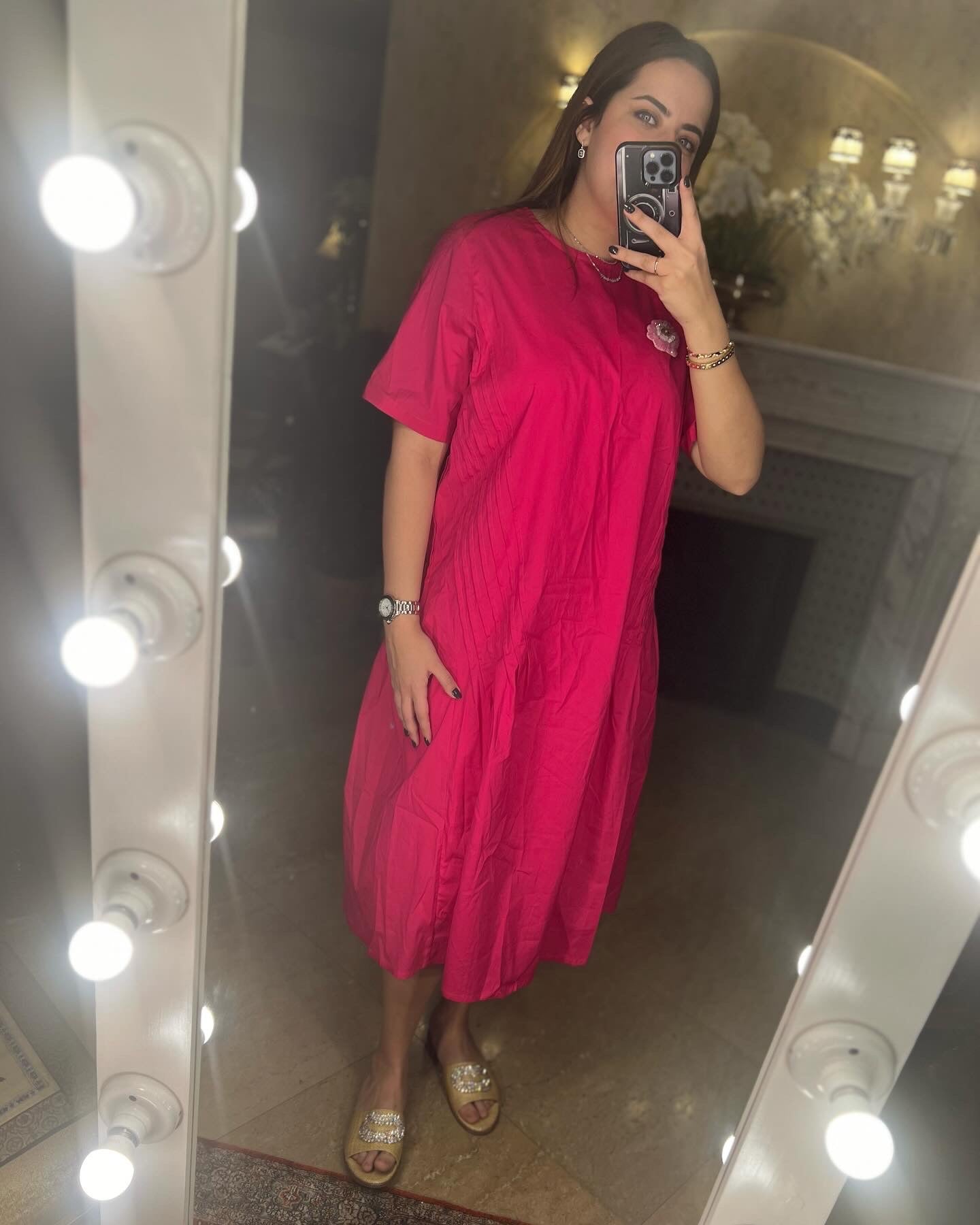 City Popline dress fuchsia