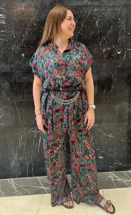 Mlle Blouse Silk Chiffon Green base