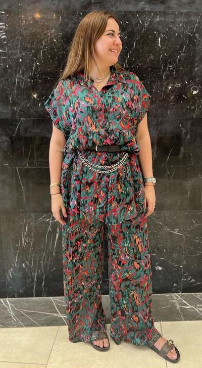 Mlle Blouse Silk Chiffon Green base